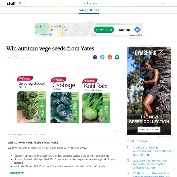 Win autumn vege seeds from Yates