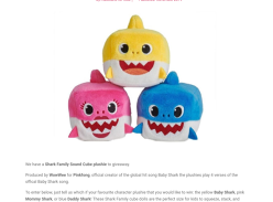 Win Baby Shark Family Sound Cube Plushie