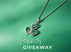 Win a Beautiful Sterling Silver Green Cubic Zirconia Shamrock Necklace