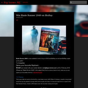 Win Blade Runner 2049 on BluRay