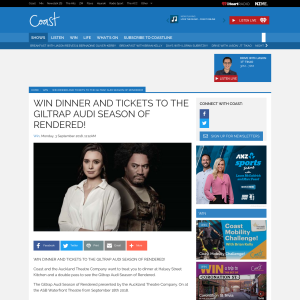 Win dinner and tickets to the Giltrap Audi Season of Rendered