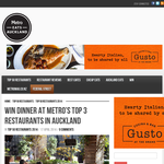 Win Dinner at Metro's Top 3 Restaurants in Auckland