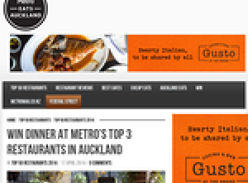 Win Dinner at Metro's Top 3 Restaurants in Auckland