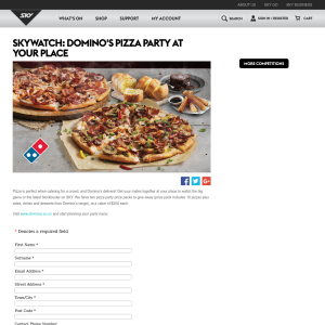 Win Domino's Pizza Party at your place