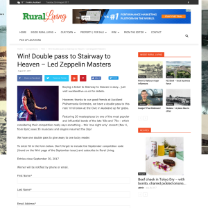 Win! Double pass to Stairway to Heaven - Led Zeppelin Masters