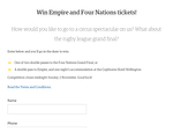 Win Empire and Four Nations tickets!