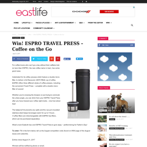 Win ESPRO TRAVEL PRESS ? Coffee on the Go
