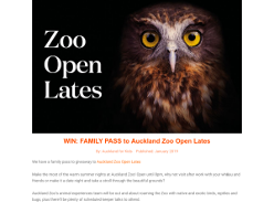 WIN: FAMILY PASS to Auckland Zoo Open Lates