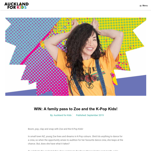 Win family pass to Zoe and the K-Pop Kids
