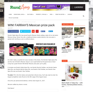 WIN! FARRAH?S Mexican prize pack