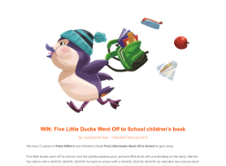 WIN: Five Little Ducks Went Off to School children’s book
