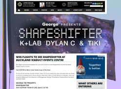 Win flights to see Shapeshifter at Auckland Viaduct Events Centre
