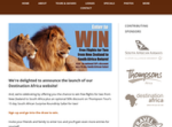 Win free flights for two from New Zealand to South Africa