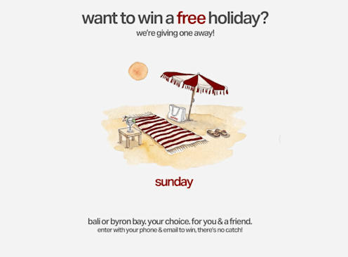 Win a Free Trip to Bali or Byron Bay with your Bestie - sunday