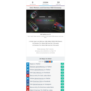 Win Geil Super Luce RBG 16GB (8gbx2) DDR4 3000 Memory or 1 of 2 Enermax 120mm Case Fan Packs