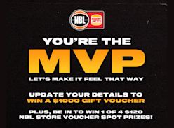 Win a $1K Gift Voucher or 1 of 4 $120 NBL Store Vouchers