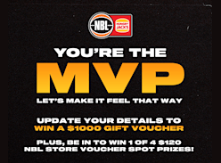 Win a $1K Gift Voucher or 1 of 4 $120 NBL Store Vouchers
