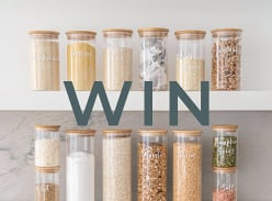Win Glass and Bamboo Pantry Sets