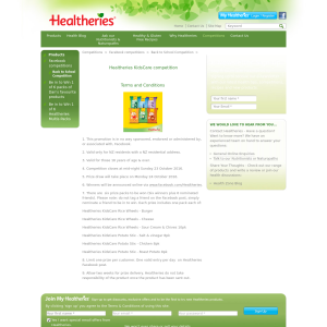 Win Healtheries KidsCare Snacks competition