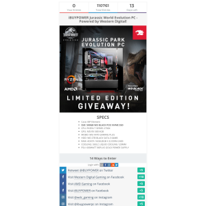 Win iBUYPOWER Jurassic World Evolution PC