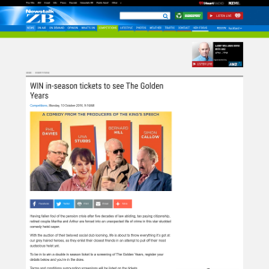 WIN in-season tickets to see The Golden Years
