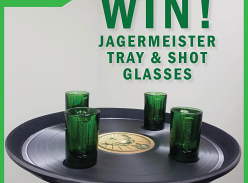 Win Jägermeister Tray and 4 Shot Glasses