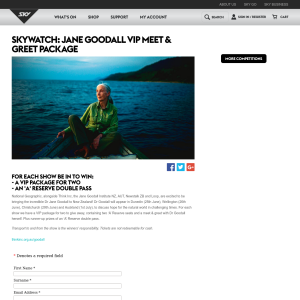 Win Jane Goodall Vip Meet & Greet Package