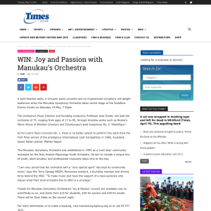 Win Joy and Passion with Manukau’s Orchestra