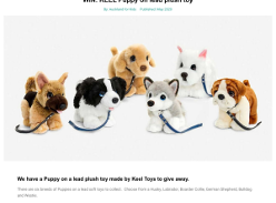 Win Keel Puppy on Lead Plush Toy