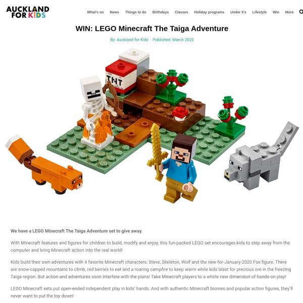 Win LEGO Minecraft The Taiga Adventure