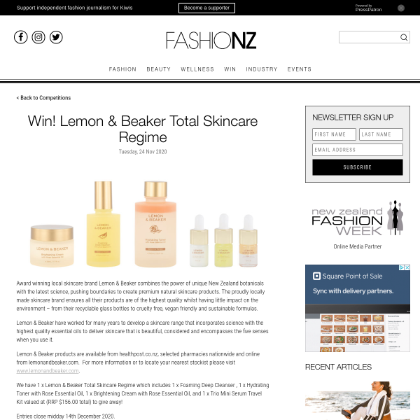 Win Lemon and Beaker Total Skincare Regime