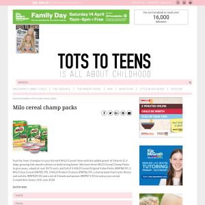 Win Milo cereal champ packs