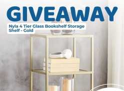 Win Nyla 4-Tier Glass Bookshelf in Gold