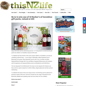 Win one of 10 Barker's of Geraldine gift packs