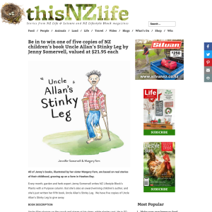 Win one of five copies of NZ children’s book Uncle Allan’s Stinky Leg by Jenny Somervell