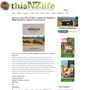 Win one of three copies of Angelo?s Wild Kitchen