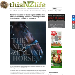Win one of three copies of The New Zealand Horse by Deborah Coddington and Jane Ussher