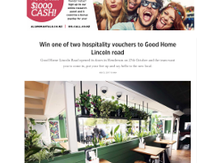 Win one of two hospitality vouchers to Good Home Lincoln road