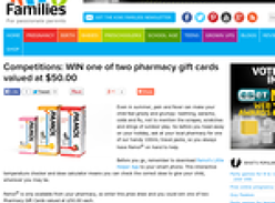 Win one of two pharmacy gift cards valued at $50.00