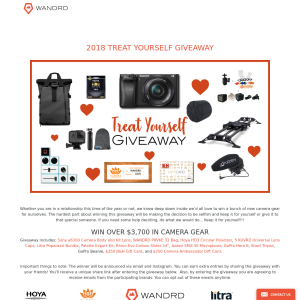 Win Over $4,500 Worth of Camera Gear including a Sony a6300 - Wandrd