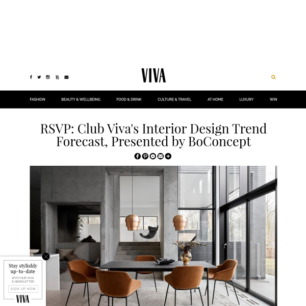 Win passes for Club Viva’s Interior Design Trend Forecast, Presented by BoConcept