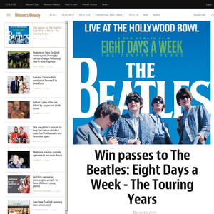 Win passes to The Beatles: Eight Days a Week - The Touring Years