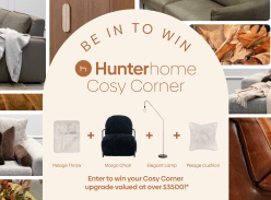 Win a Pelage Cushion & Throw, Margo Armchair and Elegant Lamp - Hunter Home