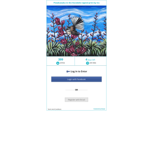 Win Piwakawaka in the Harakeke signed print by Ira