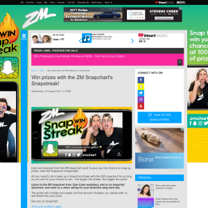 Win prizes with the ZM Snapchart's Snapstreak