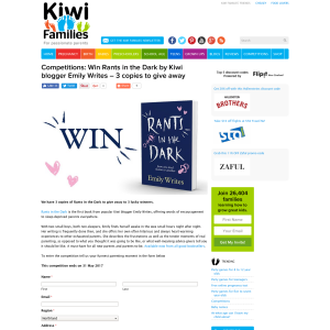 Win Rants in the Dark by Kiwi blogger Emily Writes