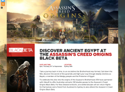 Win Return flights for two (2) from Auckland to Sydney. Entrance to the Assassin's Creed Event