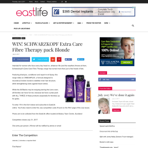 Win SCHWARZKOPF Extra Care Fibre Therapy pack Blonde