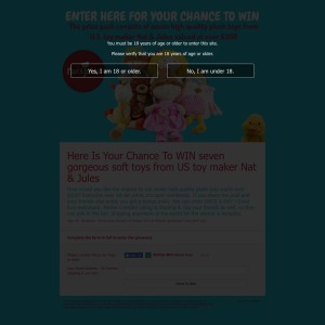 Win Seven Quality Plush Toys from US Toy Maker - Nat & Jules