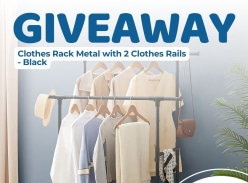 Win Sleek Clothes Rack Metal with 2 Clothes Rails